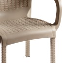 Τραπεζαρία Icon-Festive pakoworld σετ 5τεμ PP σε cappuccino απόχρωση