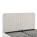 Κρεβάτι διπλό Zilin pakoworld ύφασμα μπεζ με αποθηκευτικό χώρο 160x200εκ