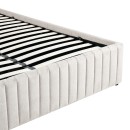 Κρεβάτι διπλό Zilin pakoworld ύφασμα μπεζ με αποθηκευτικό χώρο 160x200εκ