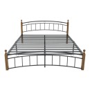 Κρεβάτι Clarive pakoworld ξύλο σε καρυδί απόχρωση-μαύρο μέταλλο 160x200εκ