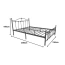 Κρεβάτι Wotso pakoworld μεταλλικό σε μαύρη απόχρωση 150x200εκ