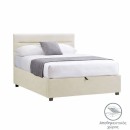 Κρεβάτι Molito pakoworld βελούδο σε εκρού απόχρωση με αποθηκευτικό χώρο120x200εκ