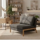 Πολυθρόνα-κρεβάτι Fancy pakoworld με ύφασμα ανθρακί 95x98x70εκ