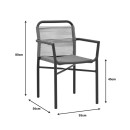 Τραπεζαρία Clutch -Kliton B σετ 7τεμ pakoworld ανθρακί αλουμίνιο και pe rattan σε φυσική απόχρωση150x80x74εκ