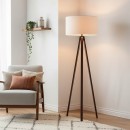 Φωτιστικό δαπέδου PWL-1059 pakoworld Ε27 καρυδί-μπεζ Φ38x140εκ