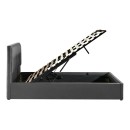 Κρεβάτι διπλό Sonnie pakoworld με αποθηκευτικό χώρο ύφασμα ανθρακί 150x200εκ