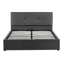 Κρεβάτι διπλό Sonnie pakoworld με αποθηκευτικό χώρο ύφασμα ανθρακί 150x200εκ