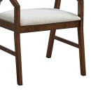 Πολυθρόνα Livia pakoworld rubberwood σε καρυδί-εκρού απόχρωση 47.5x54.5x78εκ | Συσκευασία 2 τμχ