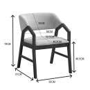 Πολυθρόνα Livia pakoworld rubberwood σε καρυδί-εκρού απόχρωση 47.5x54.5x78εκ | Συσκευασία 2 τμχ