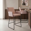 Σκαμπό μπαρ Essential pakoworld ύφασμα σαπιο μήλο-πόδι μαύρο μεταλλικό 57x64.5x107εκ | Συσκευασία 4 τμχ