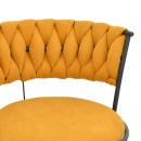 Σκαμπό μπαρ Alkia I pakoworld ύφασμα σε κίτρινη απόχρωση- πόδι μαύρο μέταλλο 50x56x95εκ | Συσκευασία 2 τμχ