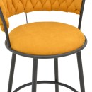 Σκαμπό μπαρ Alkia I pakoworld ύφασμα σε κίτρινη απόχρωση- πόδι μαύρο μέταλλο 50x56x95εκ | Συσκευασία 2 τμχ