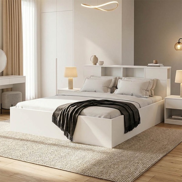 Κρεβάτι OLYMPUS pakoworld σε λευκή απόχρωση 160x200εκ