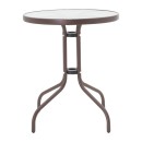 Τραπεζαρία Watson-Sussie pakoworld σετ 3τεμ μέταλλο καφέ-γυαλί Φ60x70εκ