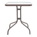 Τραπεζαρία Watson-Sussie pakoworld σετ 3τεμ μέταλλο καφέ-γυαλί 60x60x70εκ