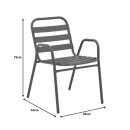 Τραπεζαρία Watson-Sussie pakoworld σετ 3τεμ μέταλλο καφέ-γυαλί 60x60x70εκ