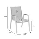 Τραπεζαρία Azelie-Lafla pakoworld σετ 7τεμ ανθρακί ύφασμα-ανθρακί αλουμίνιο 160-240x90x75εκ