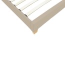 Κρεβάτι Nevil pakoworld ύφασμα εκρού με ξύλινο πόδι σε φυσική απόχρωση 90x190εκ