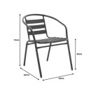 Τραπεζαρία Vergo-Tade pakoworld 3τεμ μαύρο μέταλλο Φ60x70εκ