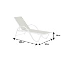 Ξαπλώστρα με μπράτσα Attain pakoworld λευκό αλουμίνιο και textilene σε μπεζ απόχρωση 191x64x32εκ