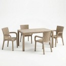 Τραπεζαρία Explore-Festive pakoworld σετ 5τεμ PP cappuccino 150x90x73,5εκ.