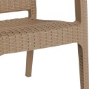 Τραπεζαρία Icoan-Halcyon pakoworld σετ 3τεμ PP σε cappuccino απόχρωση