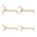 Ξαπλώστρα Boka pakoworld αλουμίνιο cappuccino- textilene σε σαμπανί 60x192x31εκ