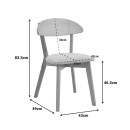 Καρέκλα Canon pakoworld rubberwood σε φυσική απόχρωση με γκρι μπεζ ύφασμα 43x52x83,5εκ | Συσκευασία 2 τμχ