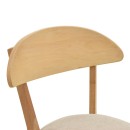 Καρέκλα Canon pakoworld rubberwood σε φυσική απόχρωση με γκρι μπεζ ύφασμα 43x52x83,5εκ | Συσκευασία 2 τμχ