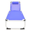 Ξαπλώστρα παραλίας Fevepe pakoworld βαρέως τύπου αλουμίνιο-textilene σε μπλε απόχρωση 58.5x185x29.5εκ