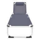 Ξαπλώστρα παραλίας Fevepe pakoworld βαρέως τύπου αλουμίνιο-textilene σε ανθρακί απόχρωση 58.5x185x29.5εκ