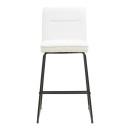 Σκαμπό μπαρ Essential pakoworld ύφασμα λευκό-πόδι μάυρο μεταλλικό 53x64.5x107εκ | Συσκευασία 4 τμχ