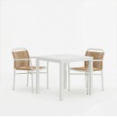 Τραπεζαρία Kliton - Clutch σετ 3τεμ pakoworld αλουμίνιο σε λευκή απόχρωση 80x80x74εκ