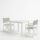 Τραπεζαρία Kliton - Mabu σετ 3τεμ pakoworld αλουμίνιο σε λευκή απόχρωση 80x80x74εκ