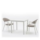 Τραπεζαρία Kliton - Pino σετ 3τεμ pakoworld αλουμίνιο σε λευκή απόχρωση 80x80x74εκ