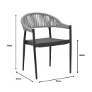 Τραπεζαρία Kliton- Elation σετ 3τεμ pakoworld αλουμίνιο σε ανθρακί απόχρωση 80x80x74εκ