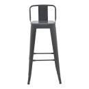 Σκαμπό μπαρ με πλάτη Utopia pakoworld μέταλλο σε ανθρακί απόχρωση 42x42x97εκ