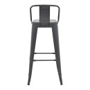 Σκαμπό μπαρ με πλάτη Utopia pakoworld μέταλλο σε ανθρακί απόχρωση 42x42x97εκ