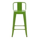 Σκαμπό μπαρ μεσαίου ύψους με πλάτη Utopia pakoworld μέταλλο σε πράσινη απόχρωση 42x42x86εκ