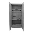 Ντουλάπα εξάφυλλη Athos ΙΙ pakoworld sonoma-λευκή 240x42x180εκ