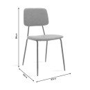 Καρέκλα Tania pakoworld ύφασμα ανθρακί antique-μαύρο πόδι | Συσκευασία 4 τμχ