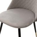 Καρέκλα Giselle pakoworld βελούδο γκρι-μαύρο χρυσό πόδι | Συσκευασία 4 τμχ