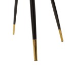 Καρέκλα Giselle pakoworld βελούδο γκρι-μαύρο χρυσό πόδι | Συσκευασία 4 τμχ