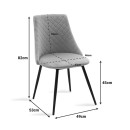 Καρέκλα Giselle pakoworld βελούδο γκρι-μαύρο χρυσό πόδι | Συσκευασία 4 τμχ