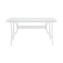 Τραπέζι Ensure pakoworld μέταλλο λευκό-γυαλί 120x70x70εκ