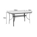 Τραπέζι Ensure pakoworld μέταλλο λευκό-γυαλί 120x70x70εκ