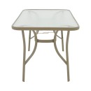 Τραπέζι Ensure pakoworld μέταλλο σαμπανιζέ-γυαλί 140x80x70εκ