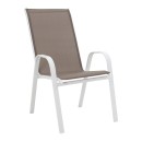 Τραπεζαρία Watson-Calan pakoworld σετ 3τεμ μέταλλο λευκό- γυαλί 70x70x70εκ