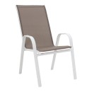 Τραπεζαρία Calan-Ensure pakoworld 5τεμ μέταλλο-γυαλί σε λευκή απόχρωση 120x70x70εκ