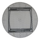 Τραπέζι catering Comfort pakoworld πτυσσόμενο στρόγγυλο σε λευκή απόχρωση Φ120x74εκ